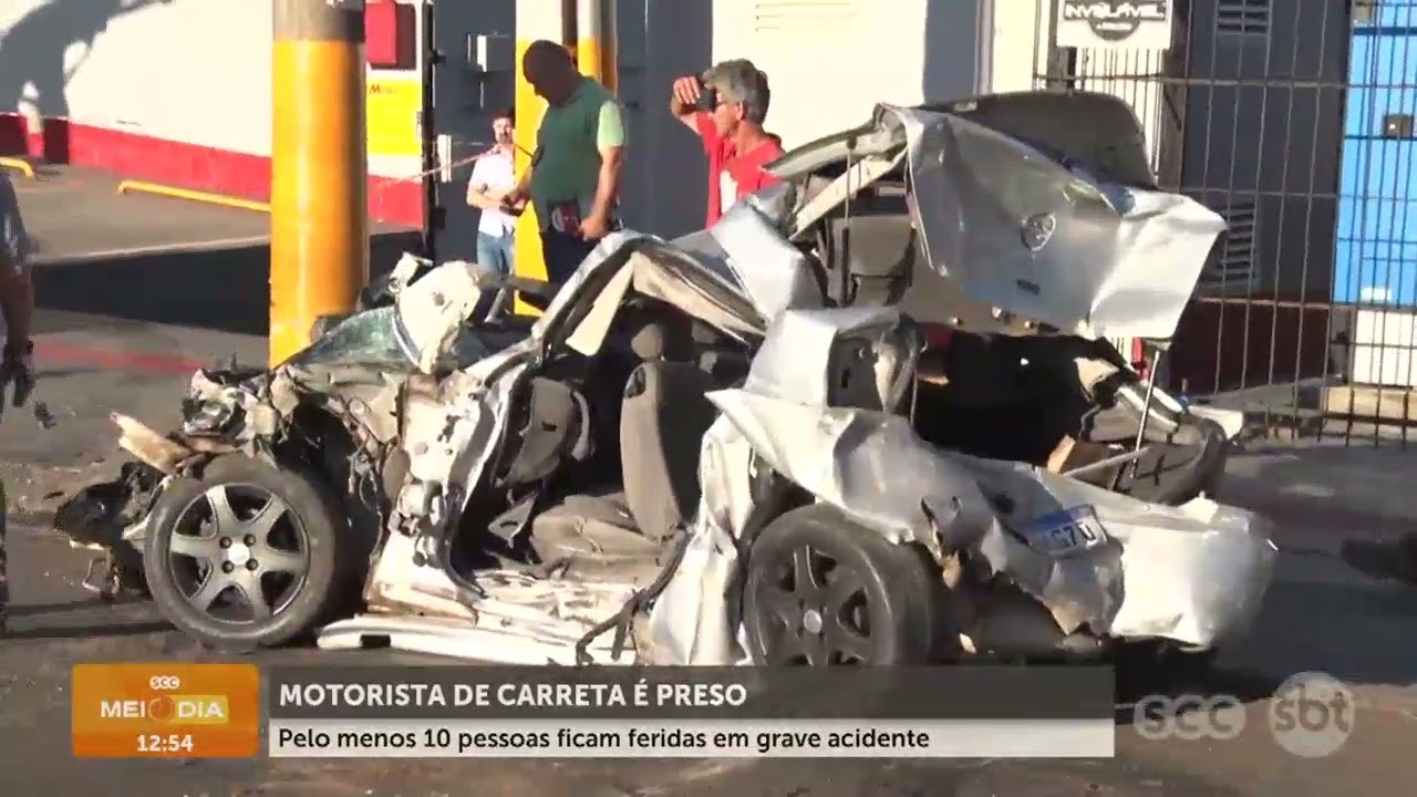 Motorista de carreta é preso após grave acidente com 10 feridos | Trânsito | SCC Meio-Dia