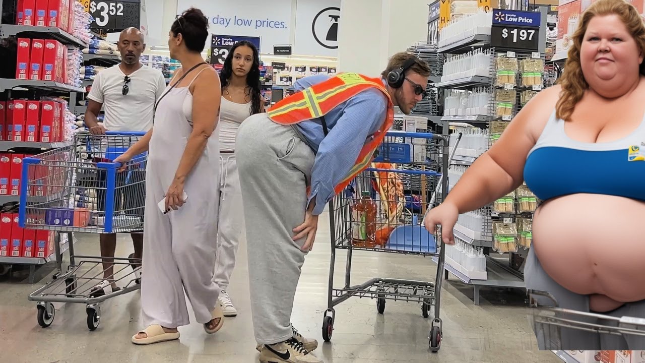 Fat Guy Farts On People of Walmart!!!