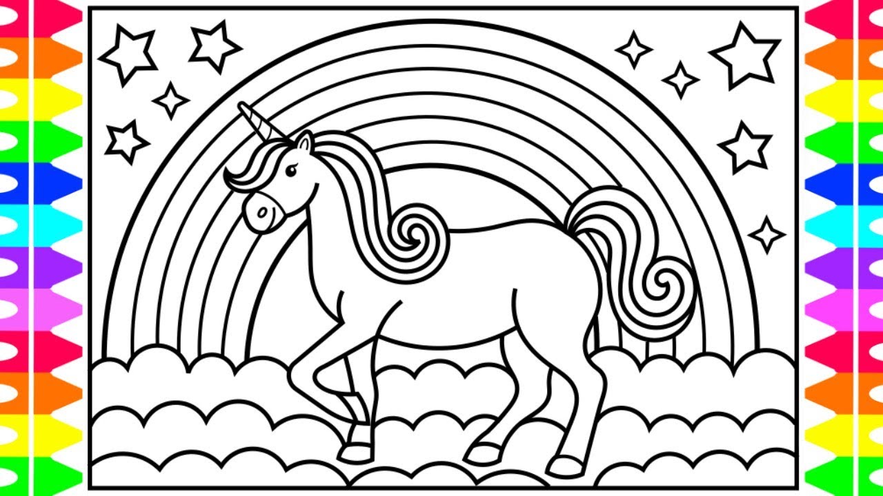 How to Draw a UNICORN for Kids  💜💛💖🦄Unicorn Drawing for Kids | Unicorn Coloring Pages for Kids
