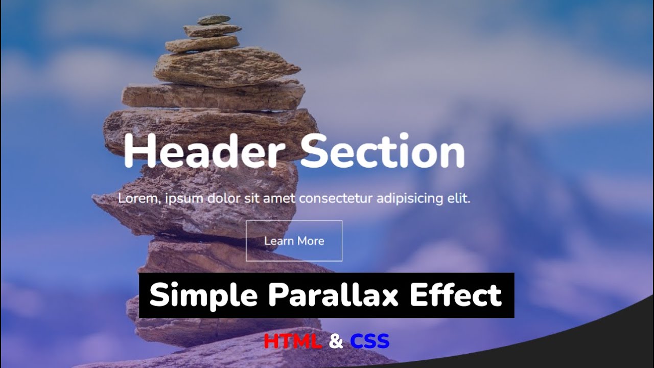 Parallax эффект HTML & CSS || Simple Parallax Effect using HTML & CSS step by step