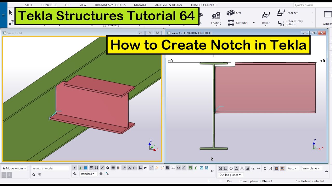 Учебник по Tekla Structures 64 | Как создать вырез в Tekla Structures