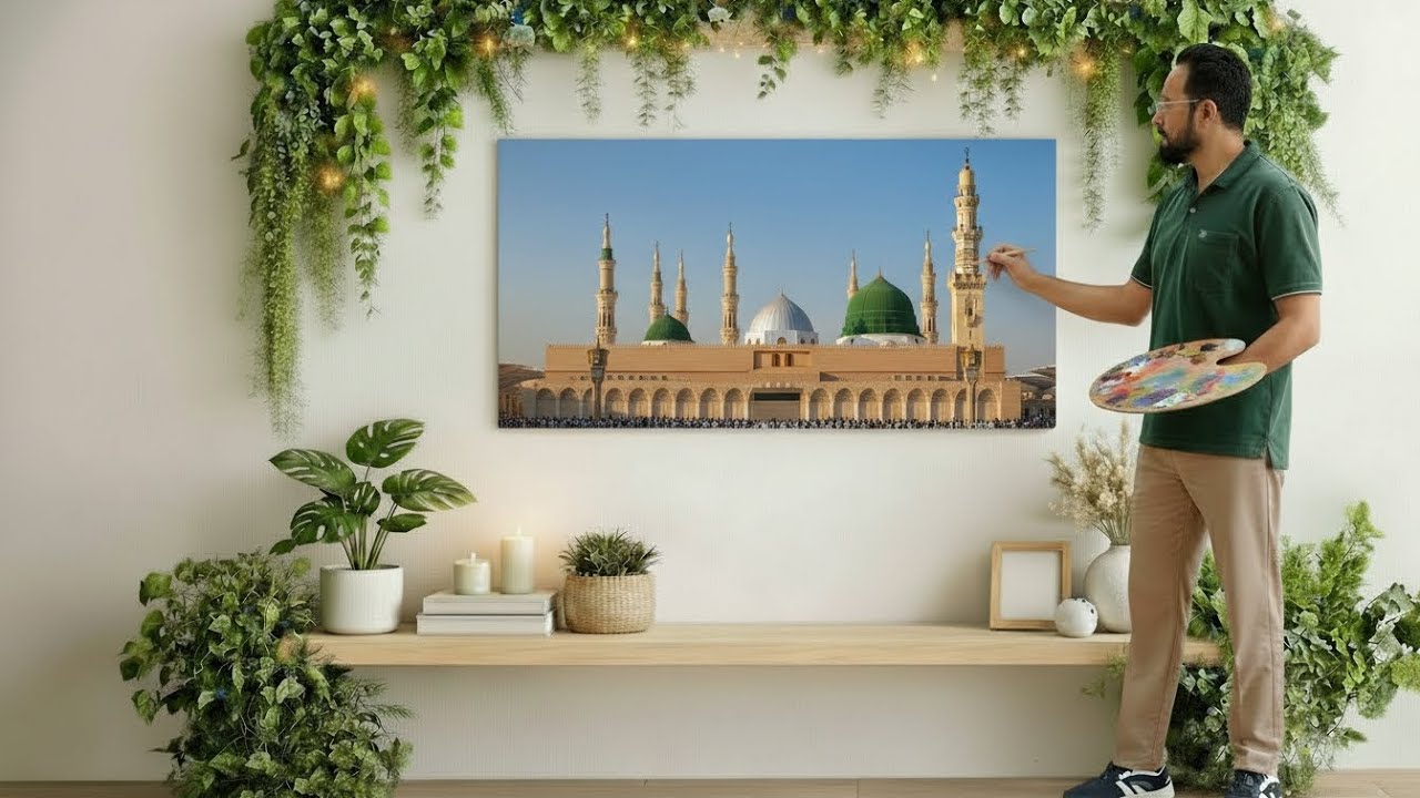 Masjid Nabvi Sallallahu alihee wasalam painting!