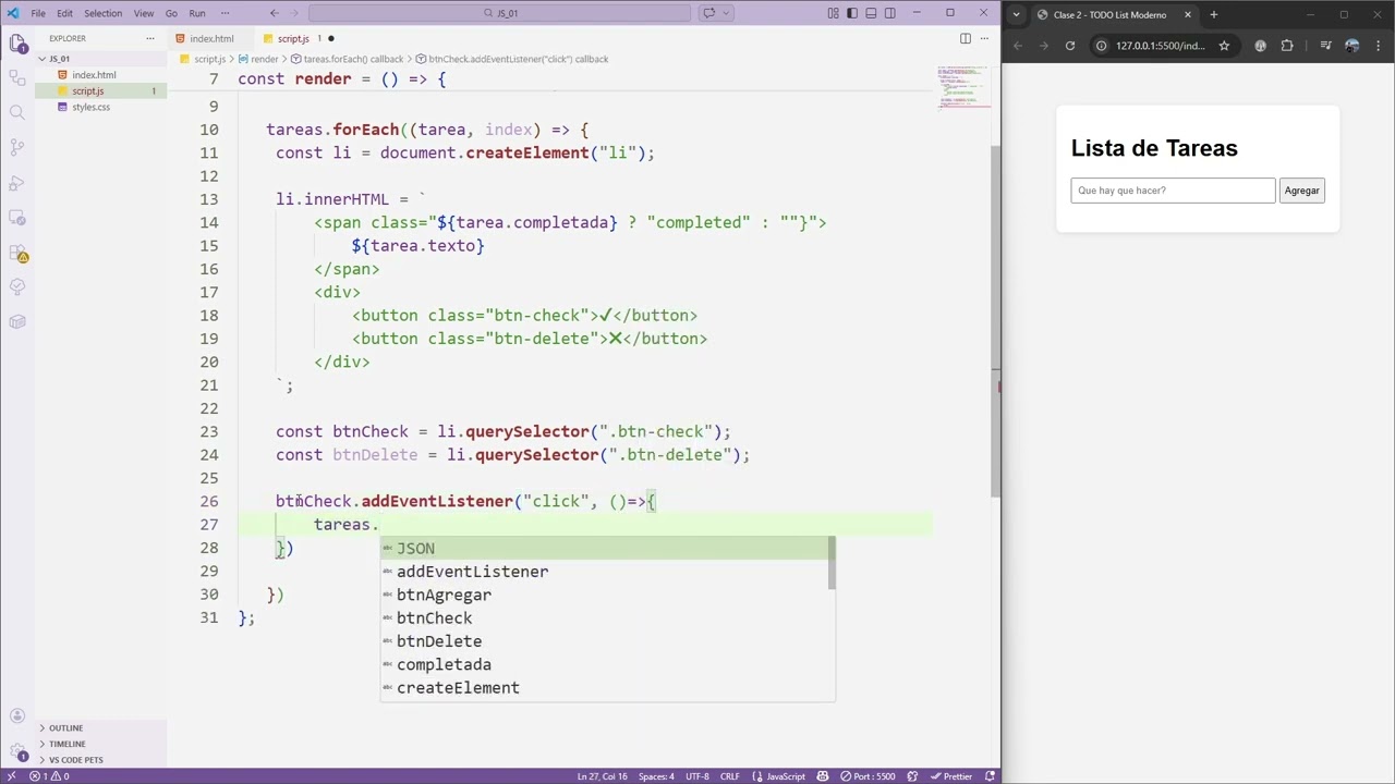 Microteaching JavaScript #2 – Eventos, Estado y LocalStorage