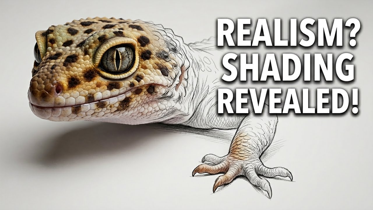 Как нарисовать реалистичного геккона 🦎 | Пошаговая инструкция по штриховке карандашом
