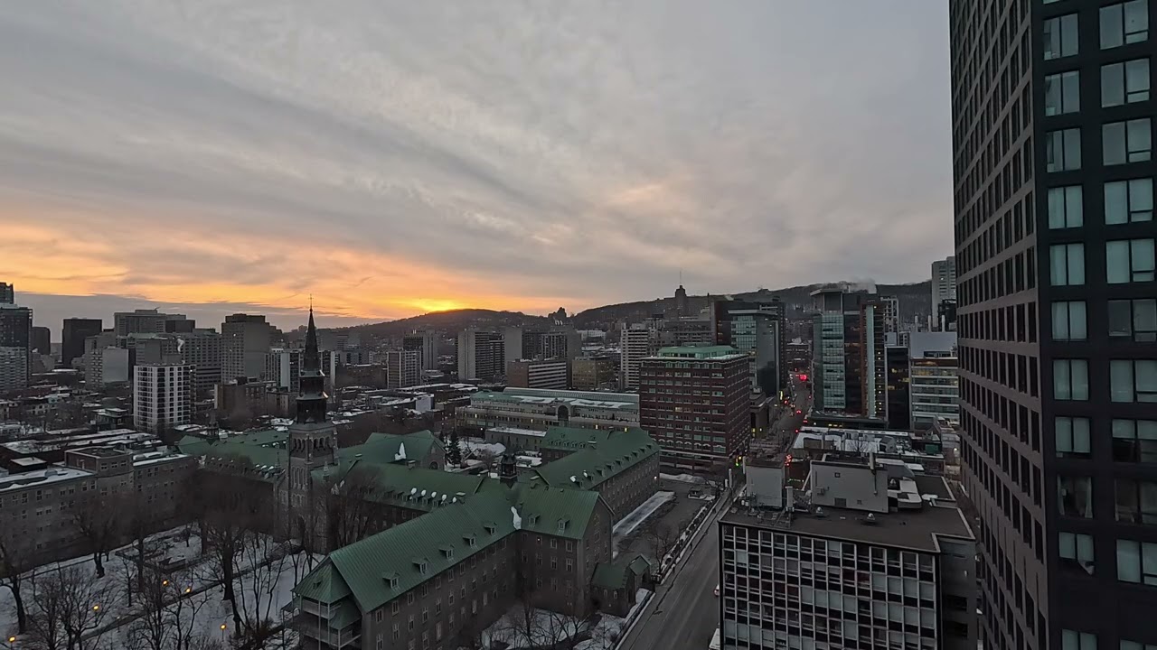 Montreal Sunset to Night 🌆 | 2 Hour City Ambience | Urban Night Sounds for Relaxing & Studying