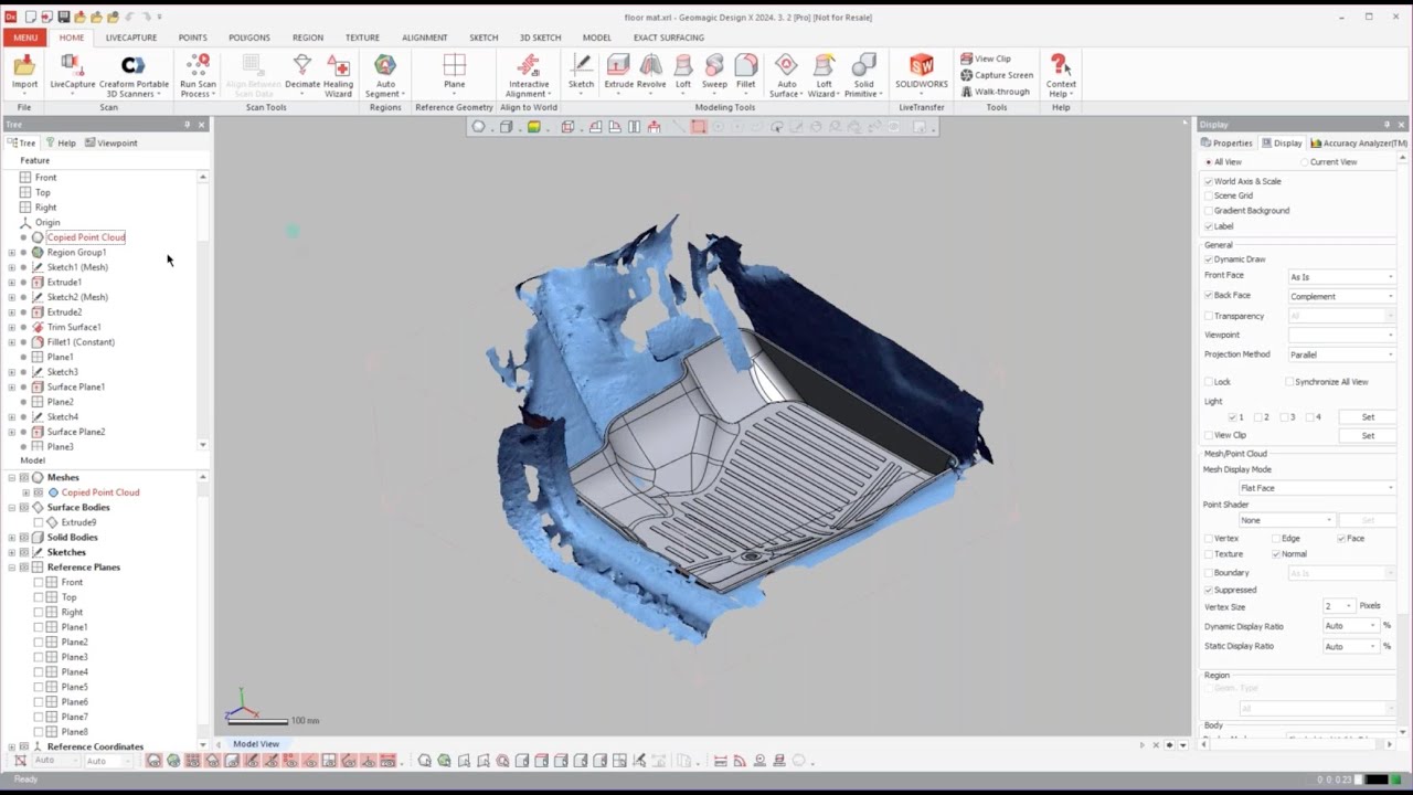 Modelling an Aftermarket Car Floor Mat | Geomagic Design X