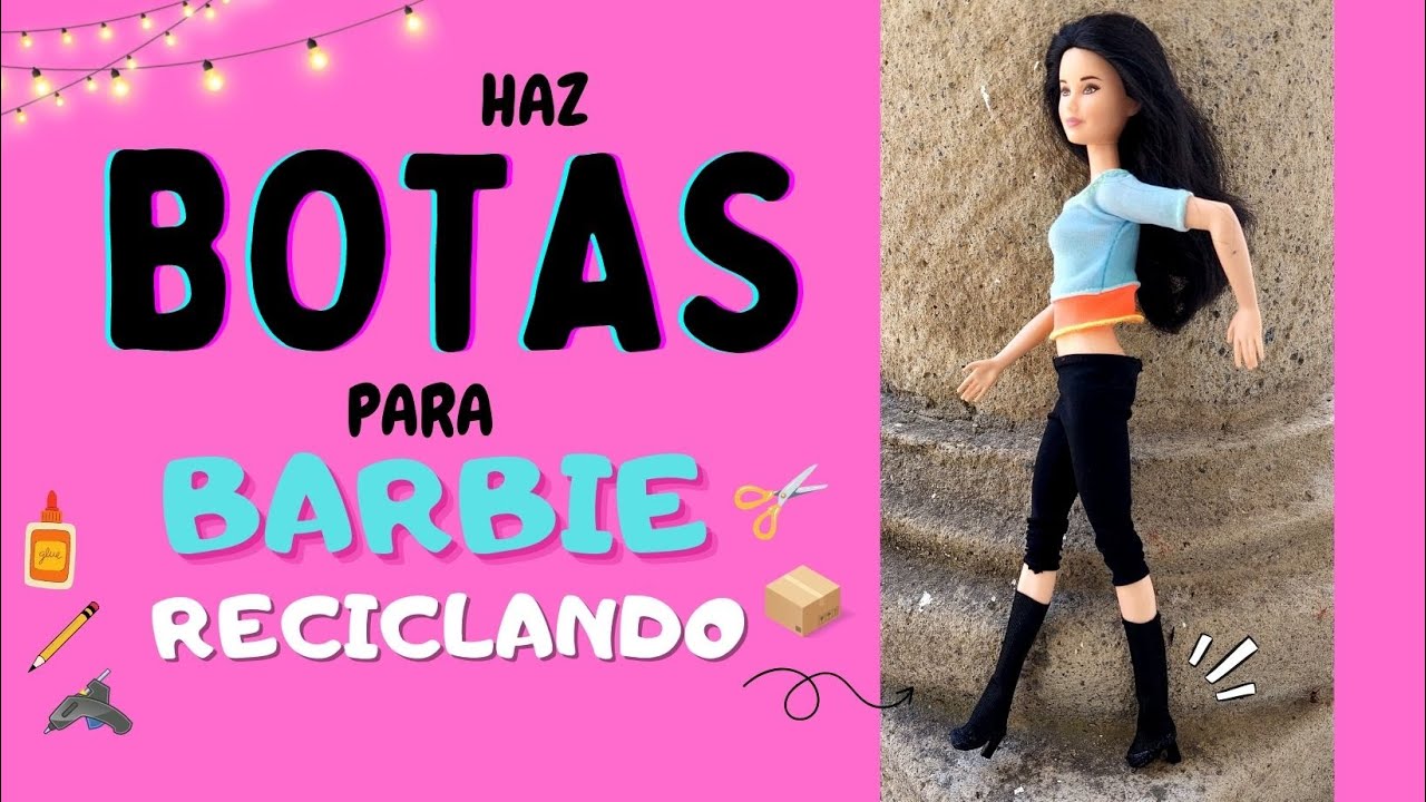 Como hacer BOTAS para la muñeca BARBIE! 👢👢FACIl y Reciclando carton! 🙌