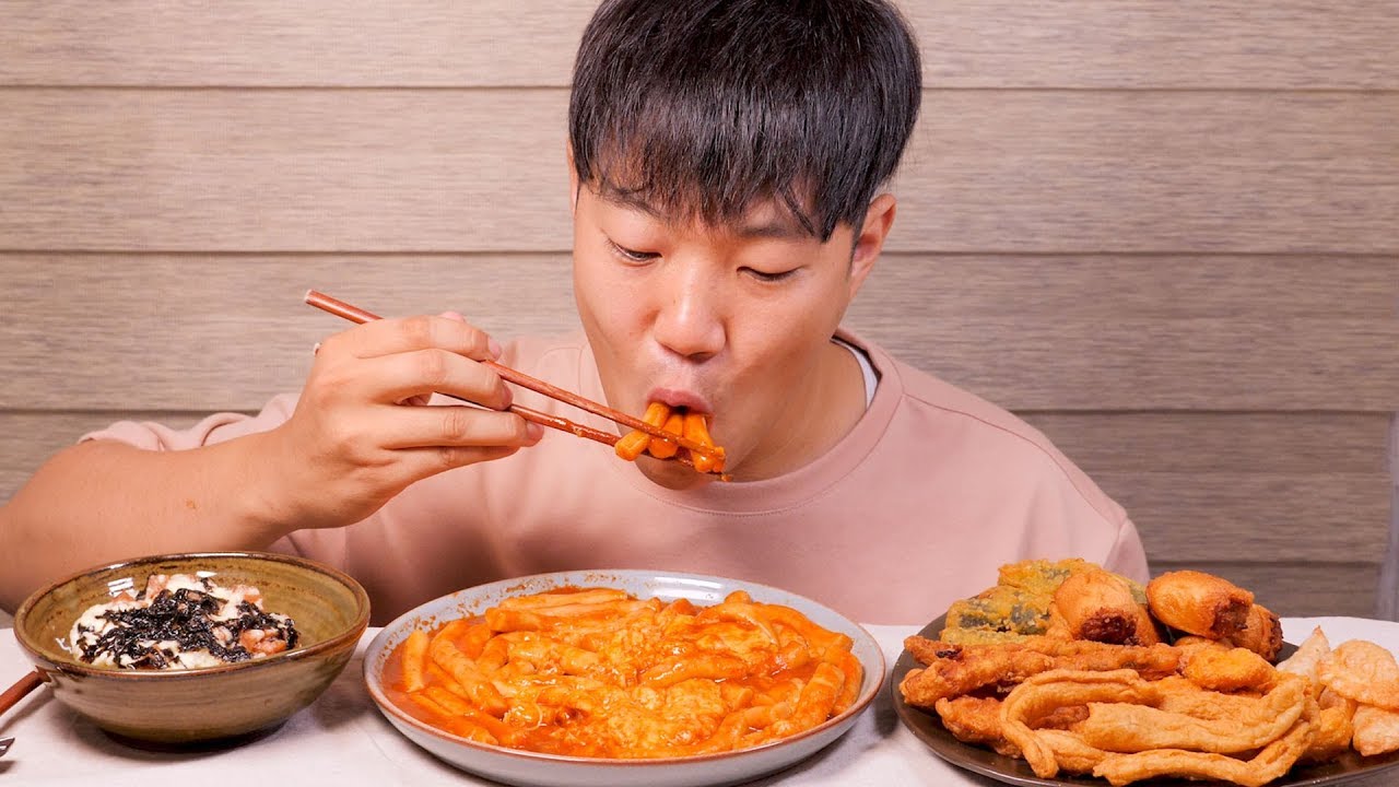 신전떡볶이 모듬튀김 이팅사운드ASMR *말없음 | Korean Tteokbokki Eating soun ASMR *No talking