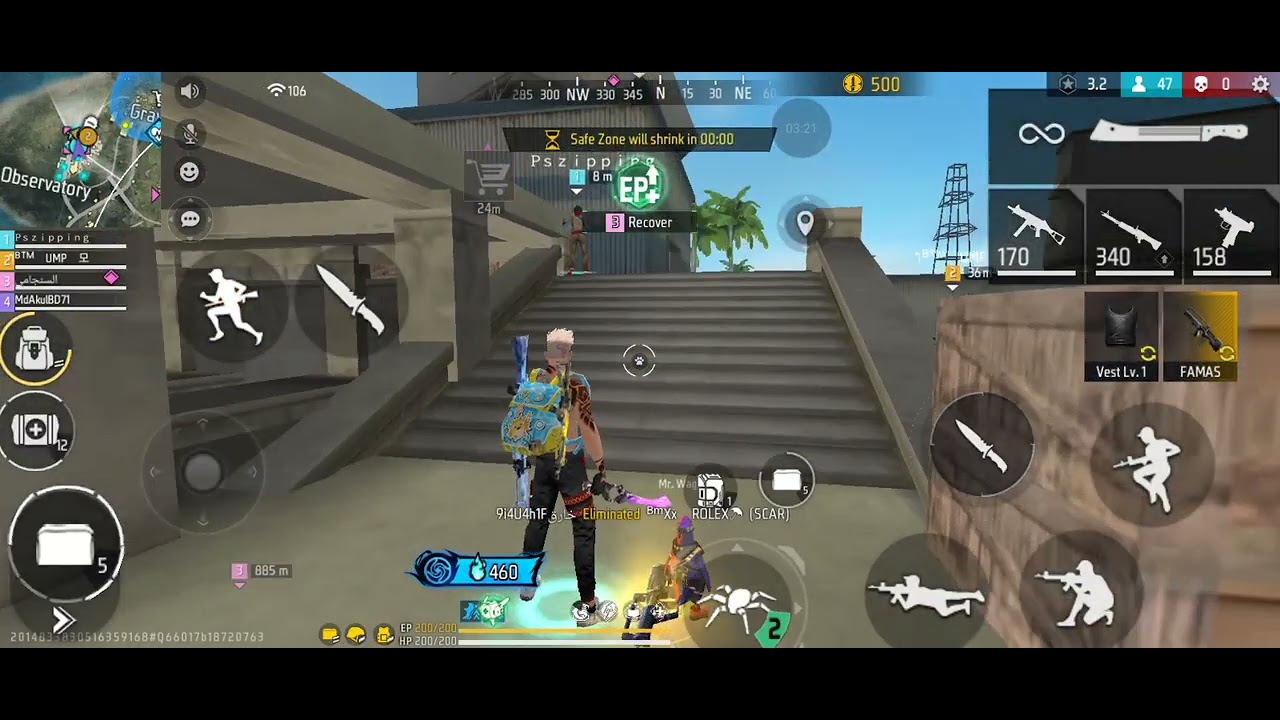 Free fire squad BR ranked Bermuda 2kill action gameplay 