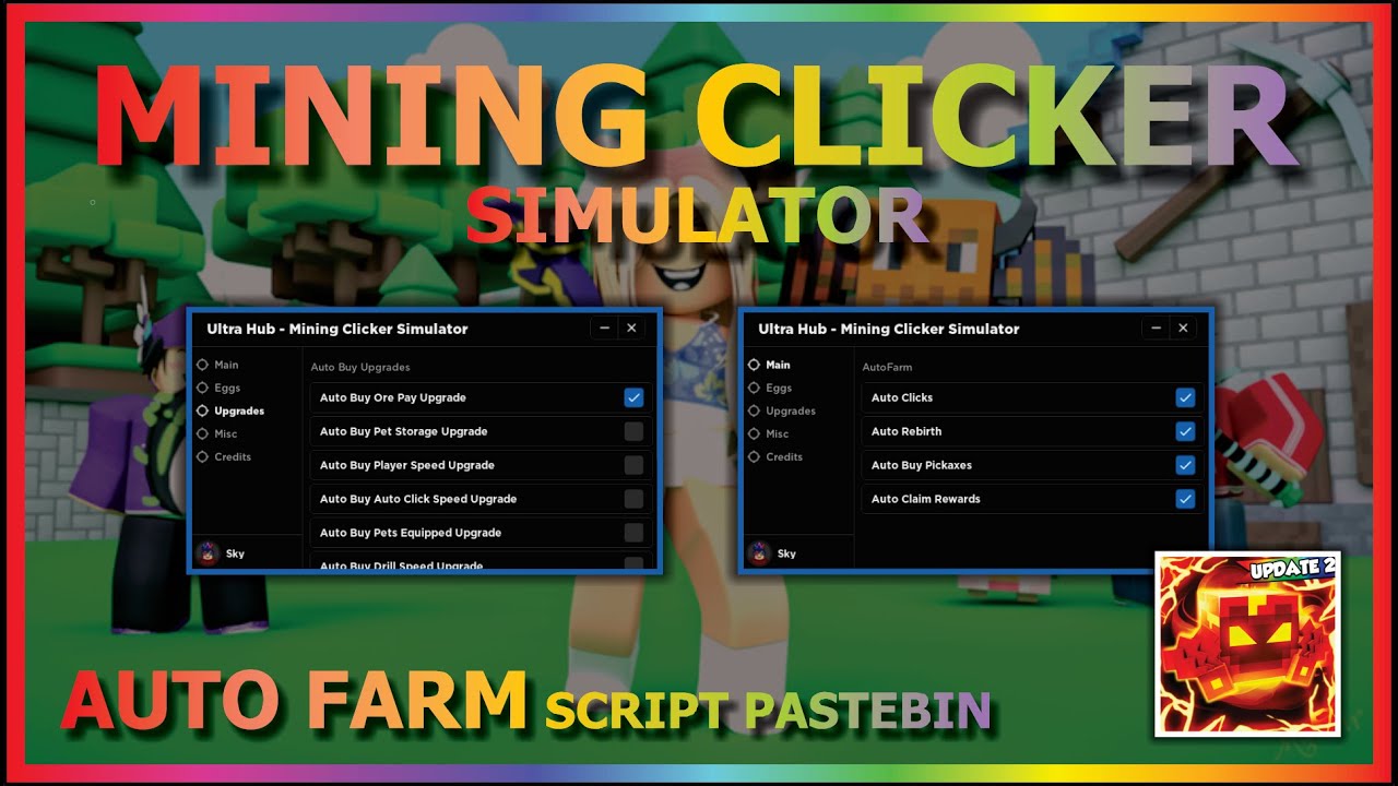 MINING CLICKER SIMULATOR Script Pastebin 2022 AUTO FARM | HATCH | AUTO REBIRTH | AUTO UPGRADE ⛏️