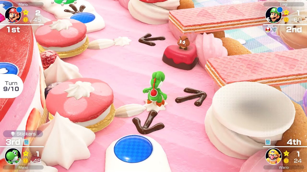Mario Party Superstars #351 Peach's Birthday Cake Yoshi vs Wario vs Mario vs Luigi