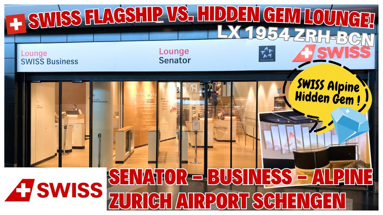 🇨🇭3 SWISS Schengen Lounges in Zurich Airport ZRH Business - Senator - True Hidden Gem Alpine Lounge