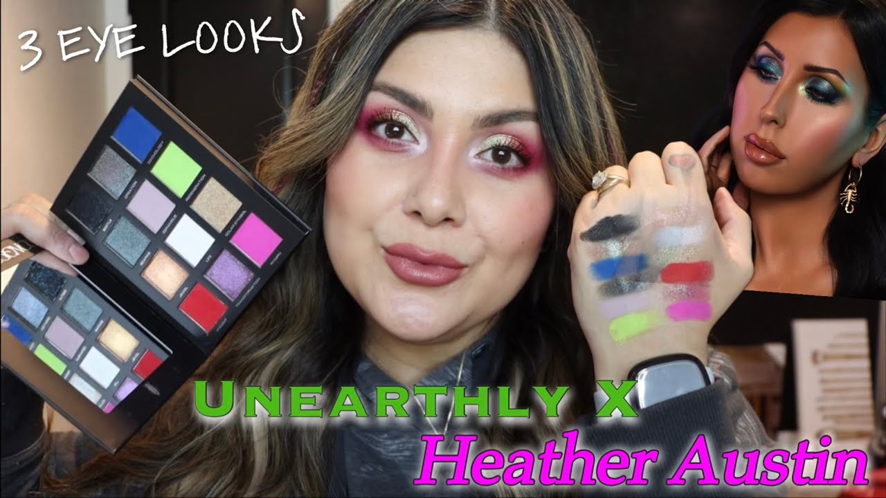 NEW Unearthly x @HeatherAustinmakeup RESURGENCE 🪲 palette | 3 eye looks + swatches & thoughts