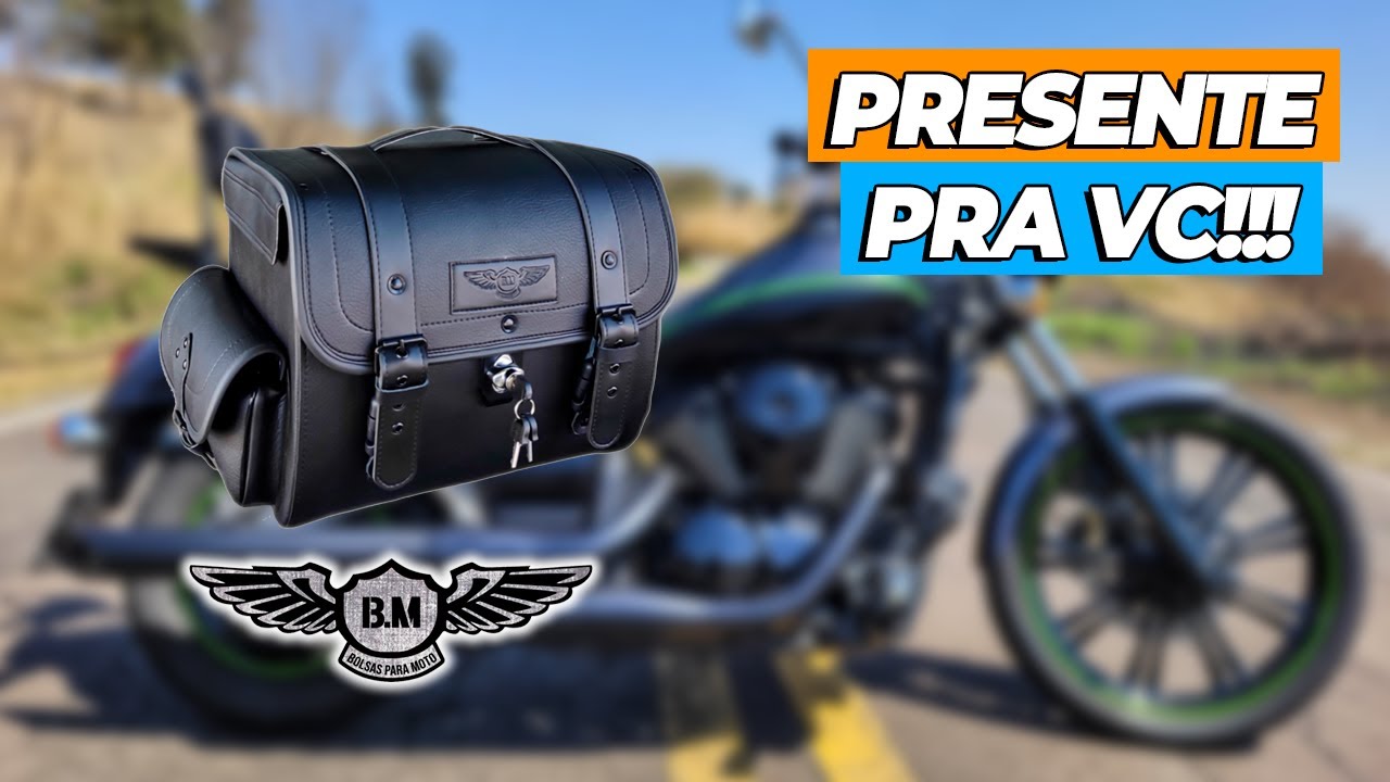 A Kawasaki Vulcan 900 Custom ganhou uma mala traseira da Bolsas para Moto