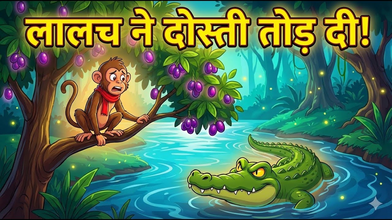 एक चालाक बंदर और एक मगरमच्छ की दोस्ती