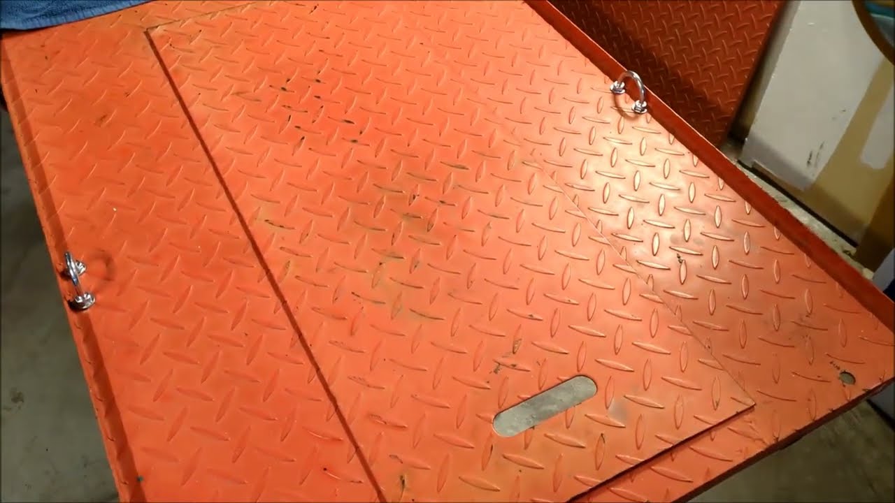 How I modified my Harbor Freight motorcycle lift dropout panel for security AND easy removal.
