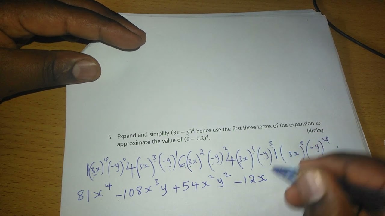 KCSE 2022:BINOMIAL EXPANSIONS AND THEIR APPLICATIONS IN NUMERICAL CASES