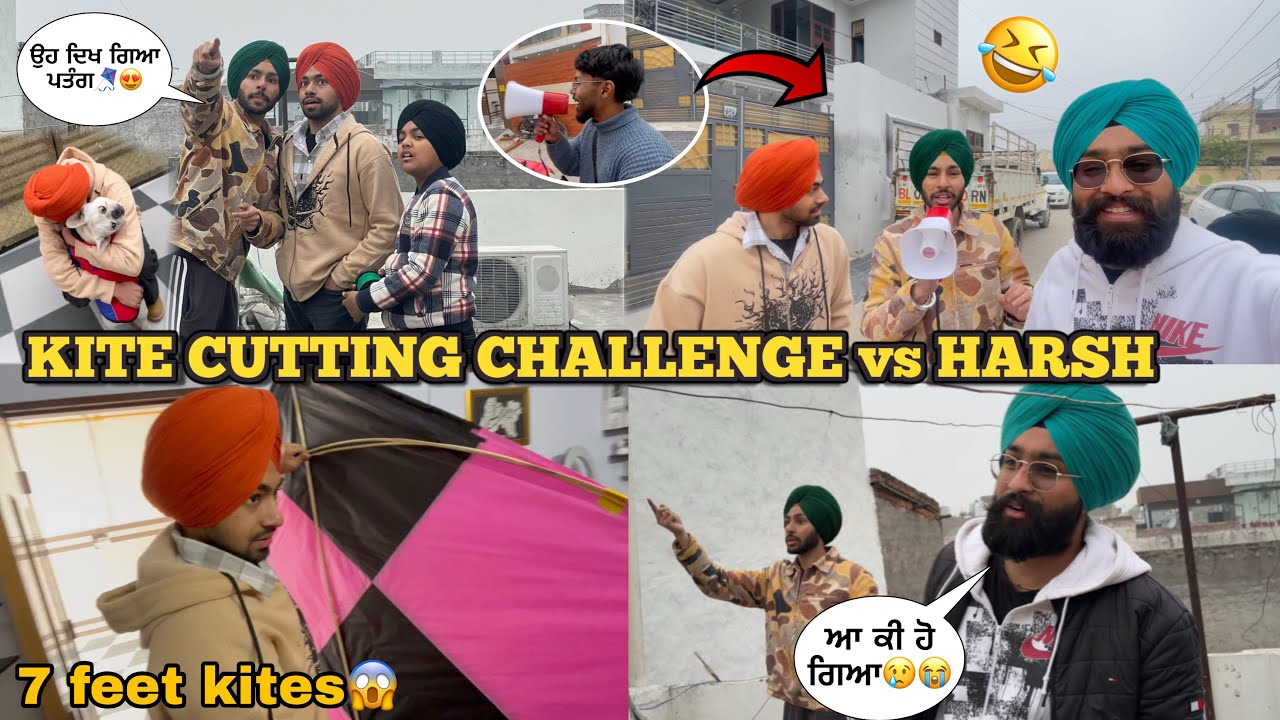 Harsh vs Me Kite Flying Challenge 😱🪁~Biggest 7 Feet Kites😍🔥 | Prabh Buttar @BEINGBRANDOFFICIAL 