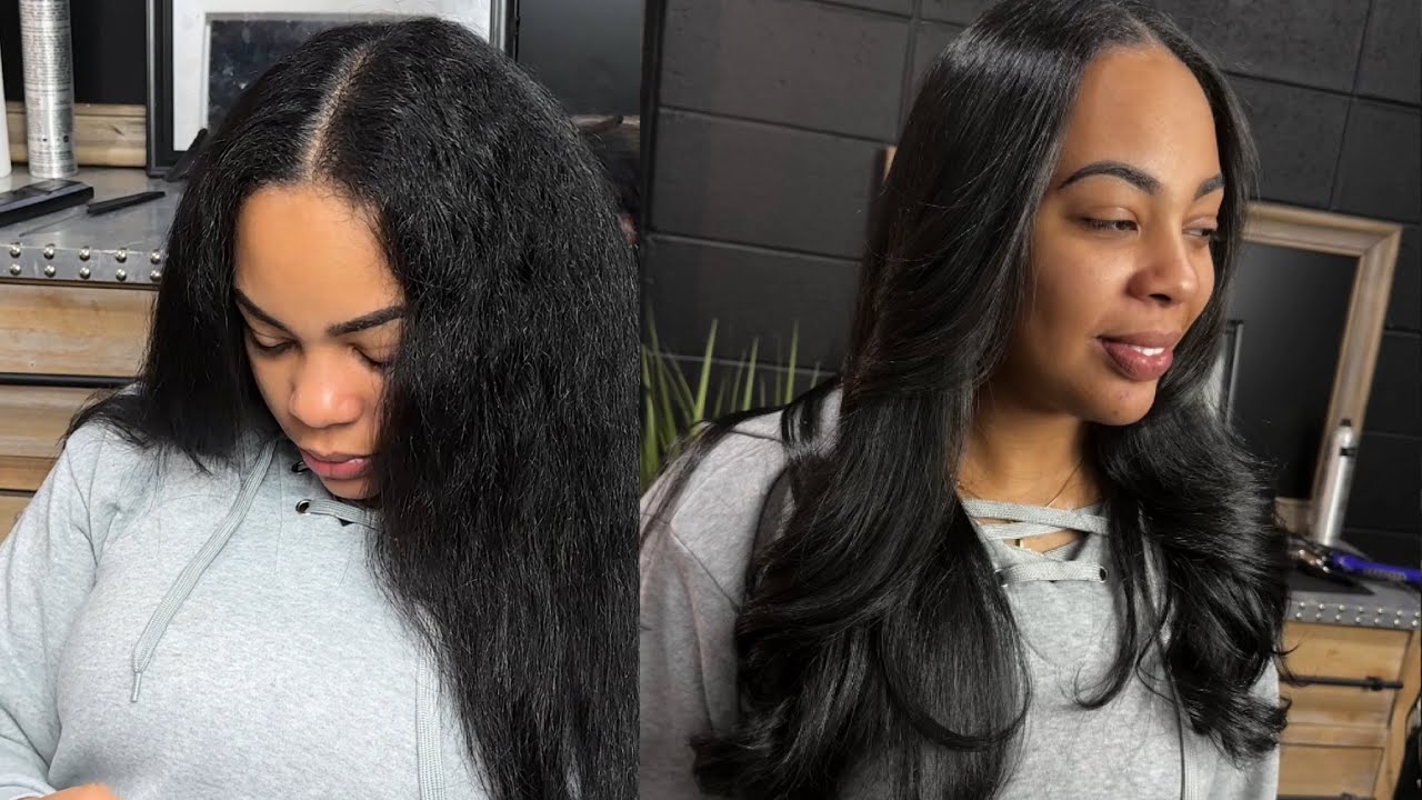 Silk Press on long hair