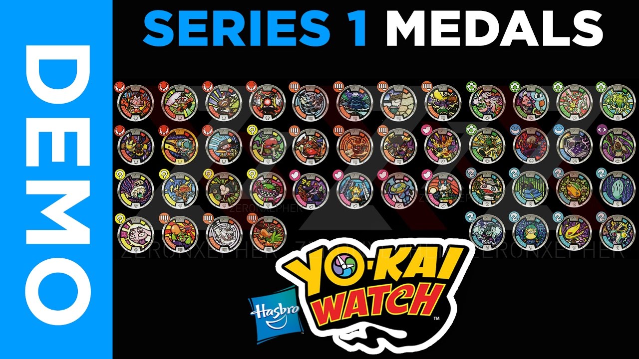 [4K] Hasbro Yo-Kai Watch  - All SERIES 1 Medals From Mystery Bags