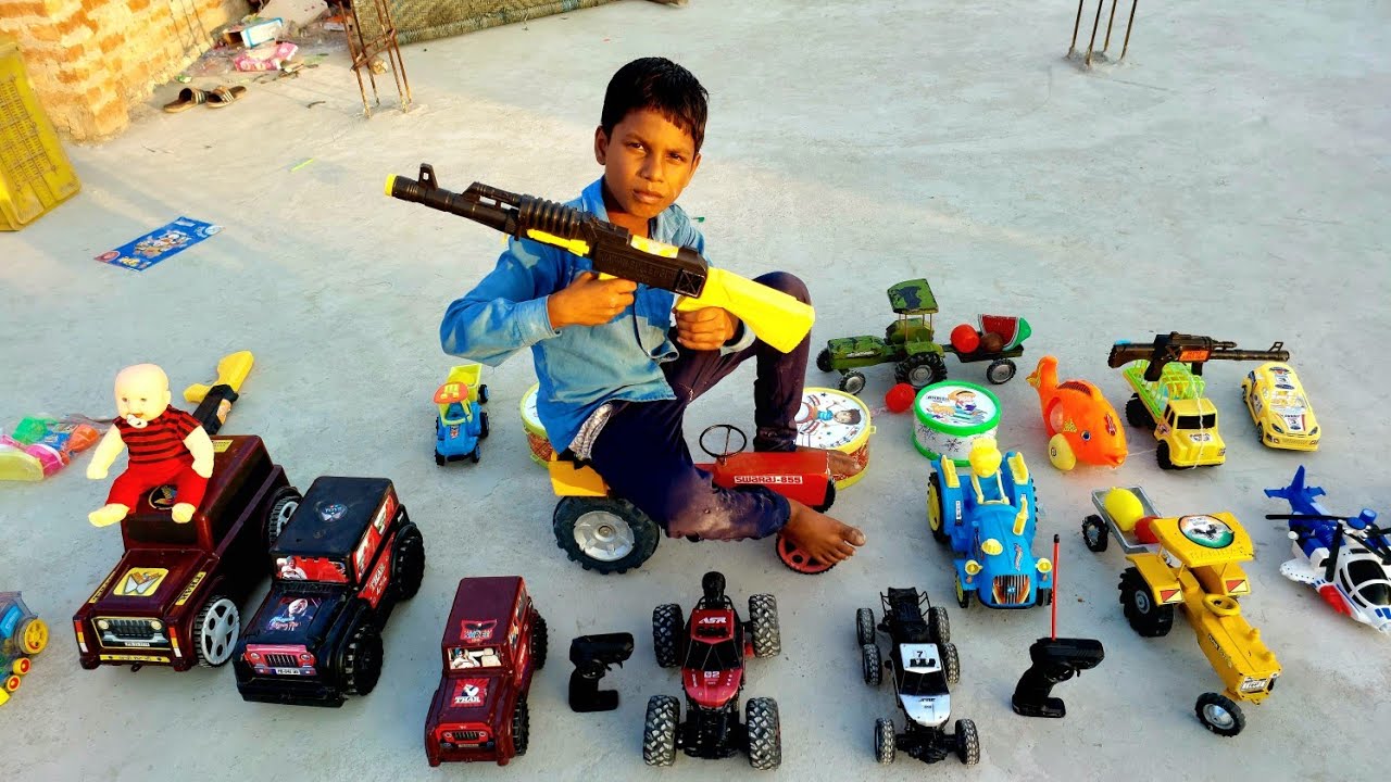राज और वंश का तो खिलोना टूट गया 😭😱 Tractor wala cartoon helicopter 🚁 aeroplane ✈️ barbie doll car 🚗!