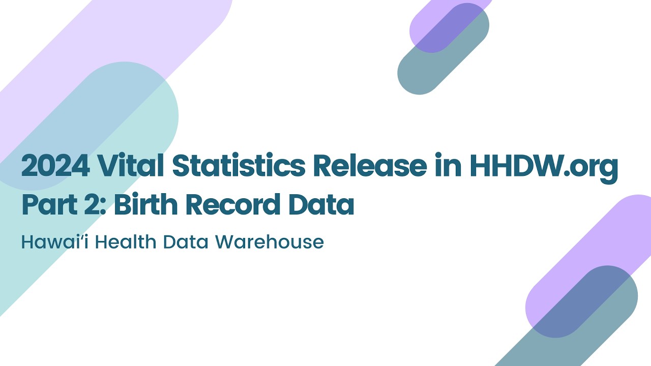 Coffee Break Webinar | 2024 Vital Statistics Release in HHDW.org, Part 2: Birth Record Data