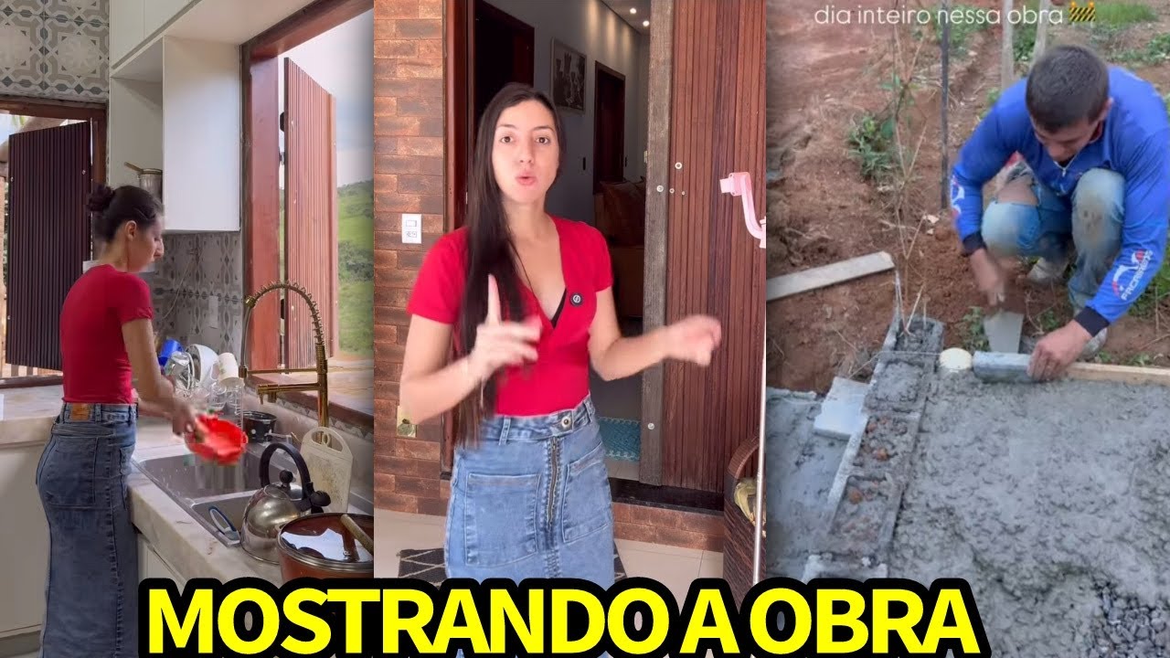 SARA KELLEN MOSTRA COMO ESTÁ A OBRA DA PISCINA E FICA IMPRESSIONADA 