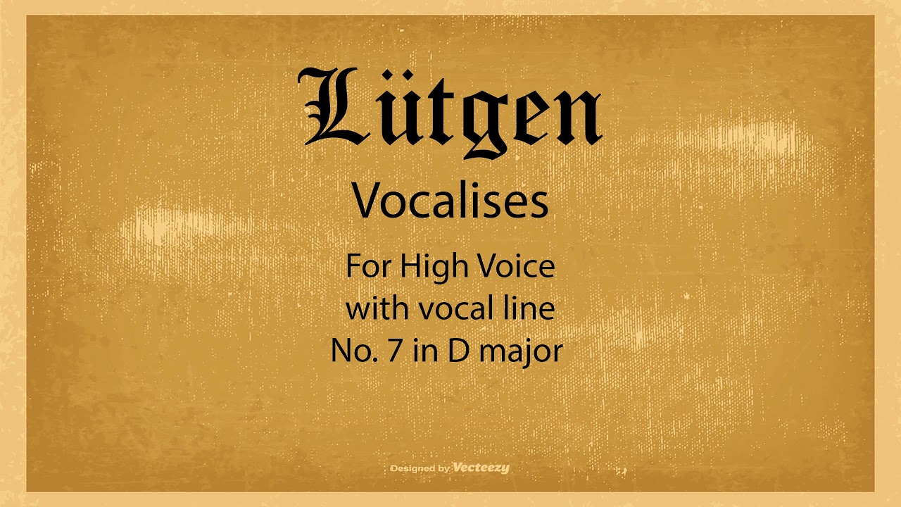 Lütgen - Vocalise 07 for High Voice, with piano and vocal line