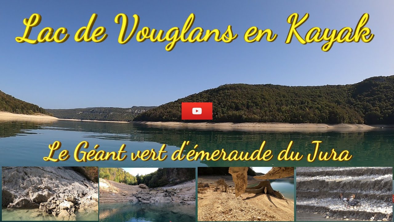 Lac de Vouglans en Kayak le niveau  du lac est à - 12 mètres de sa cote nominale.