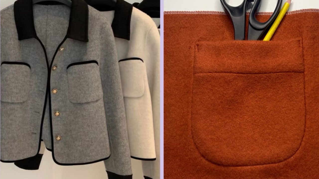 🪡BEGINNERS Sewing project/HOW To Make Designer-style square pockets at home/Sewing Tips and Tricks 🦋