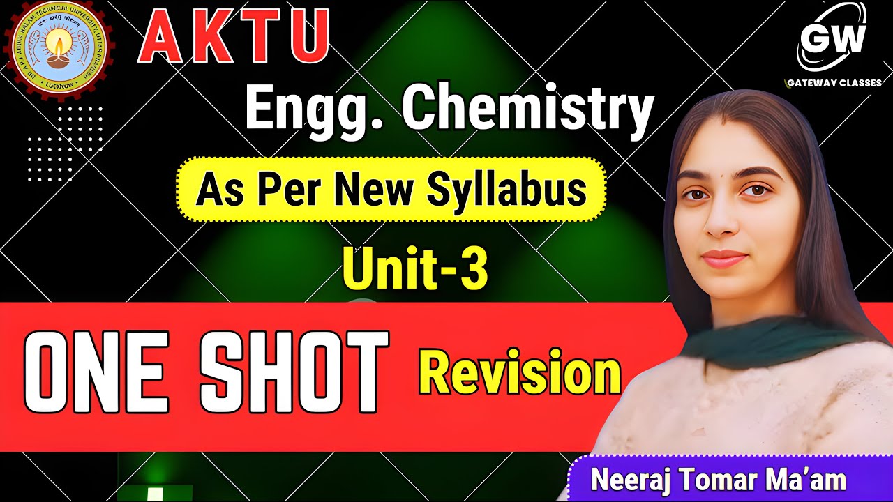 Unit-3 I ONE SHOT Revision Video I Engg.Chemistry I by Neeraj Tomar Ma'am