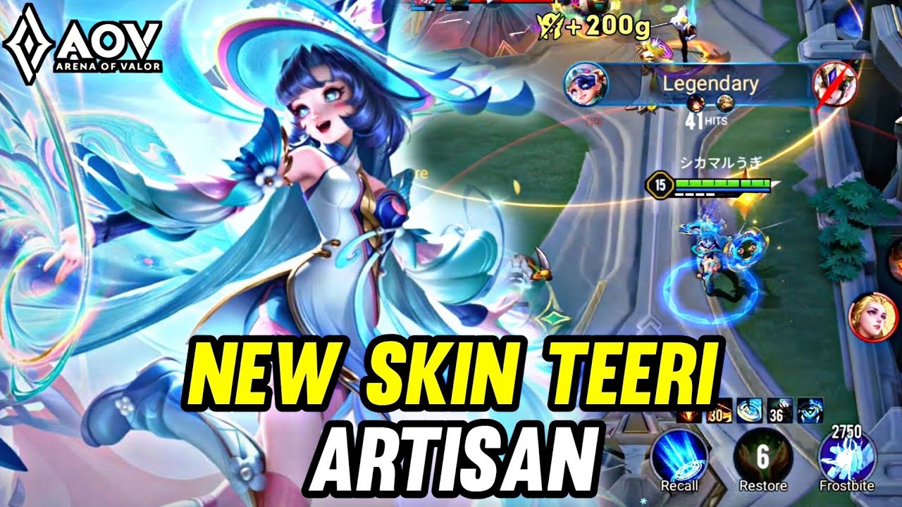 AOV : NEW SKIN TEERI ARTISAN GAMEPLAY - ARENA OF VALOR LIENQUANMOBILE ROV