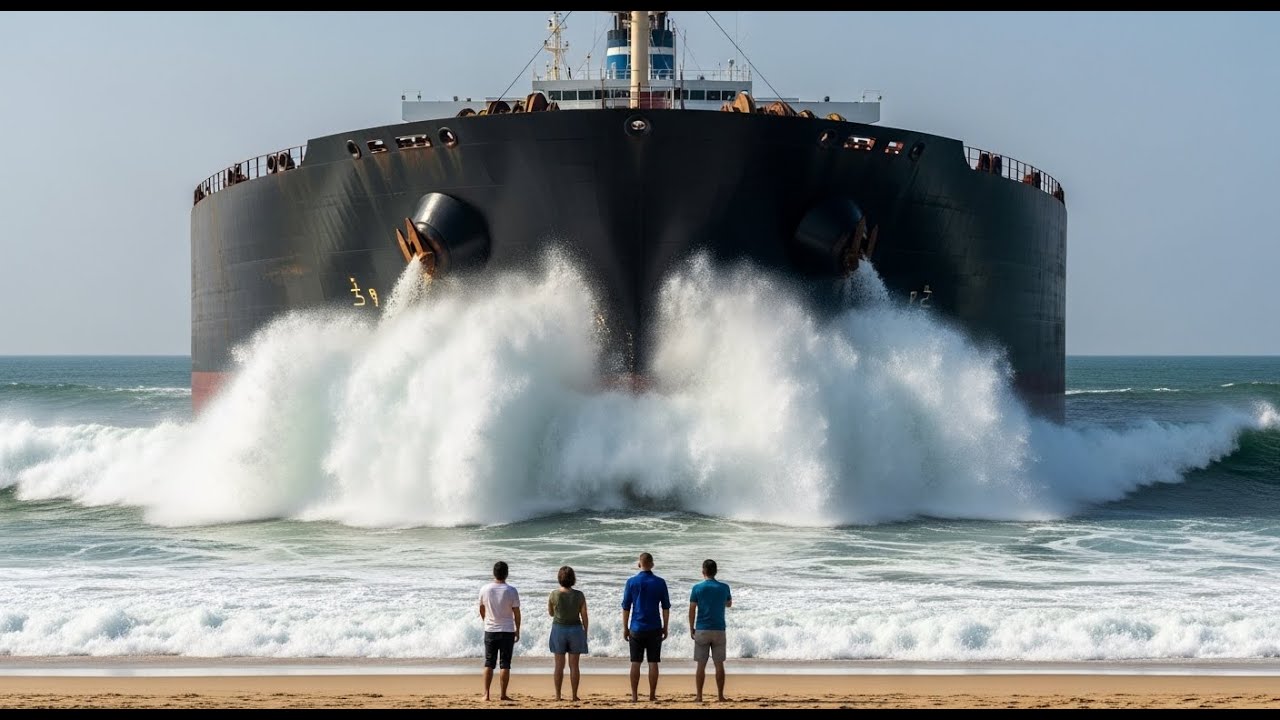 O que acontece quando um navio GIGANTE tenta parar de repente