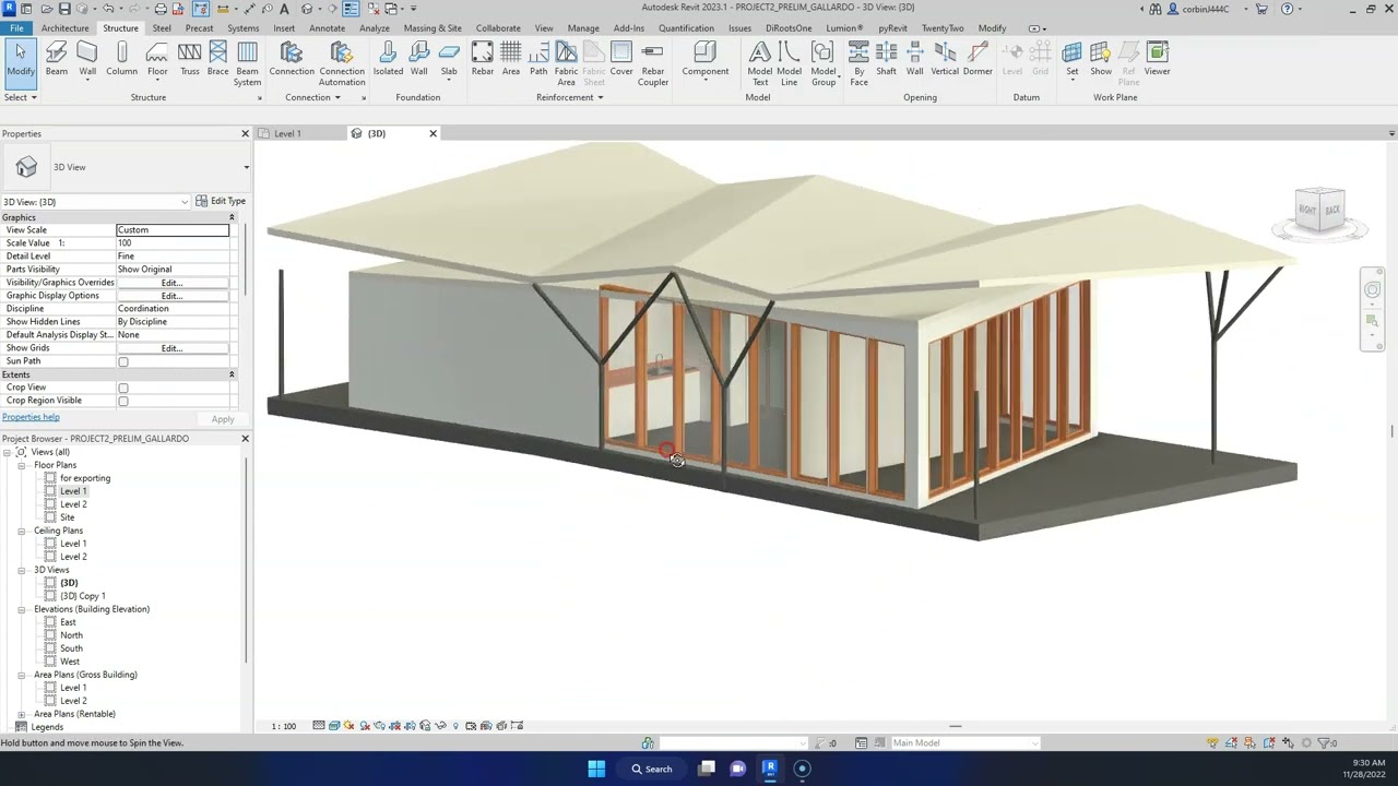 Revit Tutorial - Student Question - Tree Columns Curtain Wall Windows and Doors