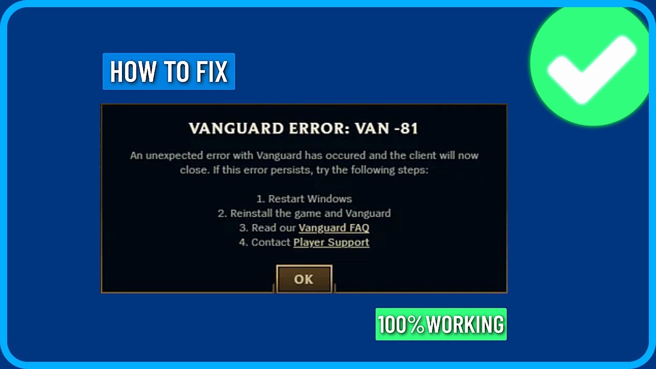 Как исправить ошибку Vanguard Van 81 в League of Legends (2024)