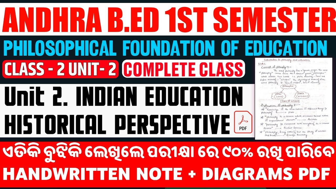 Andhra B.Ed 1st Semester Class || Philosophical Foundation Of Education Unit 2 Complete # AndhraBEd