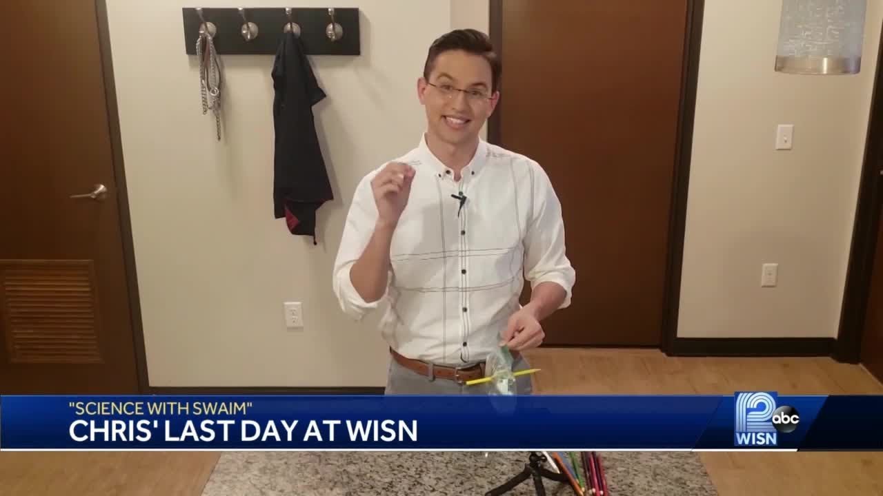 Meteorologist Chris Swaim signs off from WISN 12 News