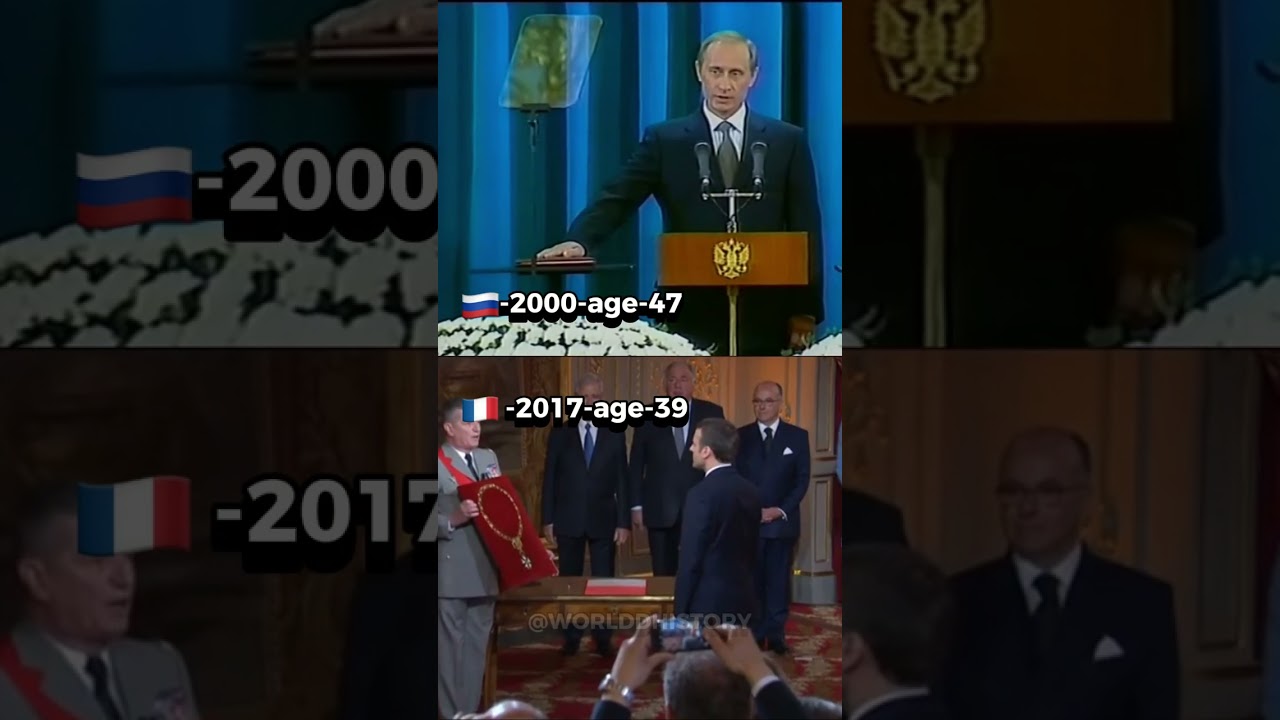 Putin and Macron two world leaders and their inaguration dates #putin #macron #politics #shorts