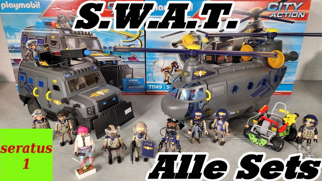Alle Playmobil SWAT SEK Sets Geländefahrzeug Rettungshelikopter Quad Figurenset seratus1