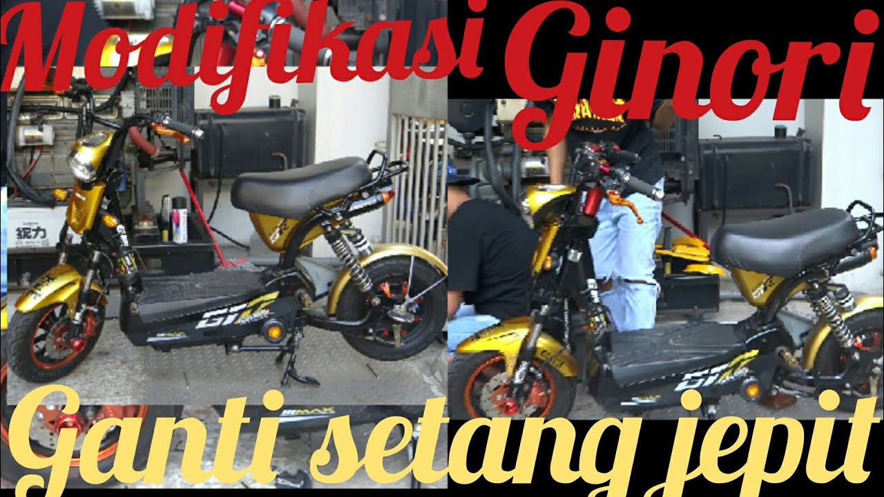 Modifikasi sepeda listrik ginori ganti setang jepit