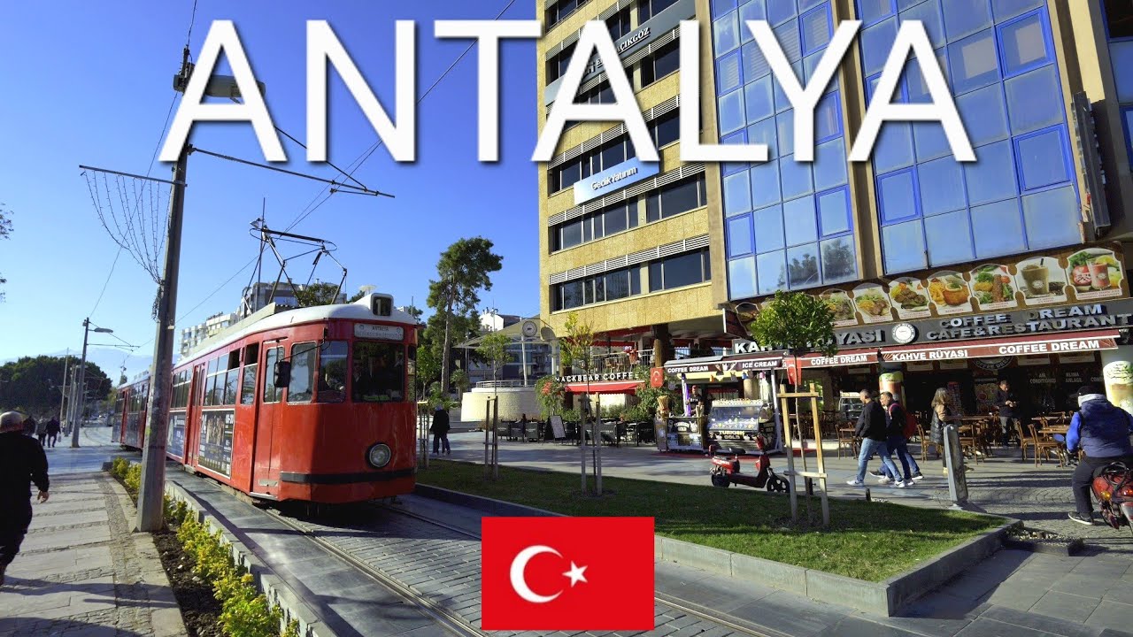 Beautiful City Walking Tour in ANTALYA TURKEY 🇹🇷 4K 60fps real audio