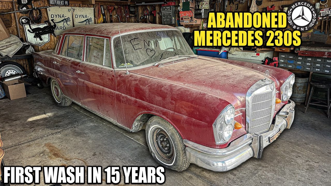 Первая мойка за 15 лет: брошенный в гараже Mercedes 230S! | Реставрация детейлинга автомобилей