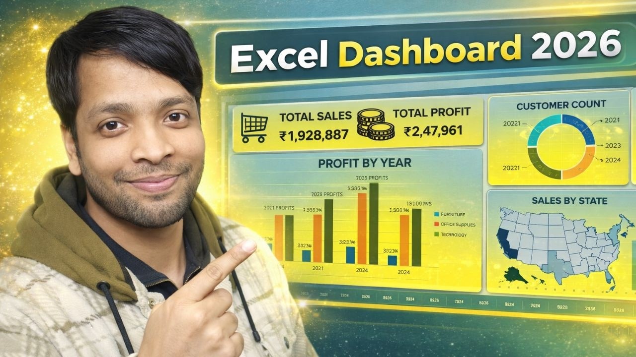 Excel Sales & Profit Dashboard Tutorial | Pivot Table Project Step by Step | Dashboard Excel 2026