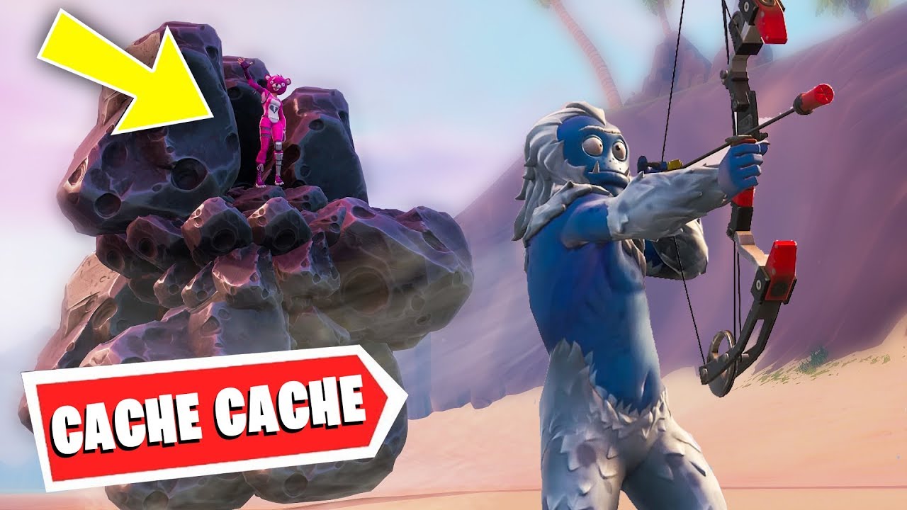 CACHÉ DANS UNE MÉTÉORITE !! CACHE CACHE FORTNITE !!