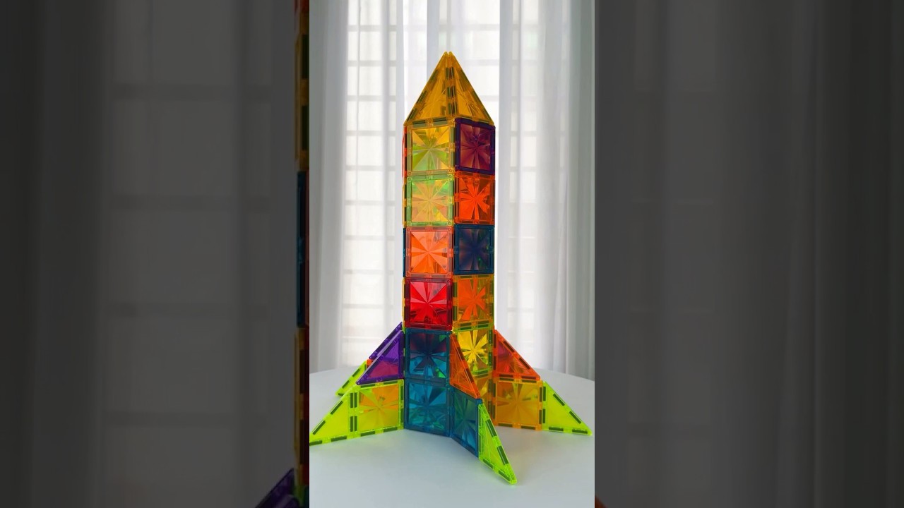 Magnetic tiles build ideas | how to build a rocket