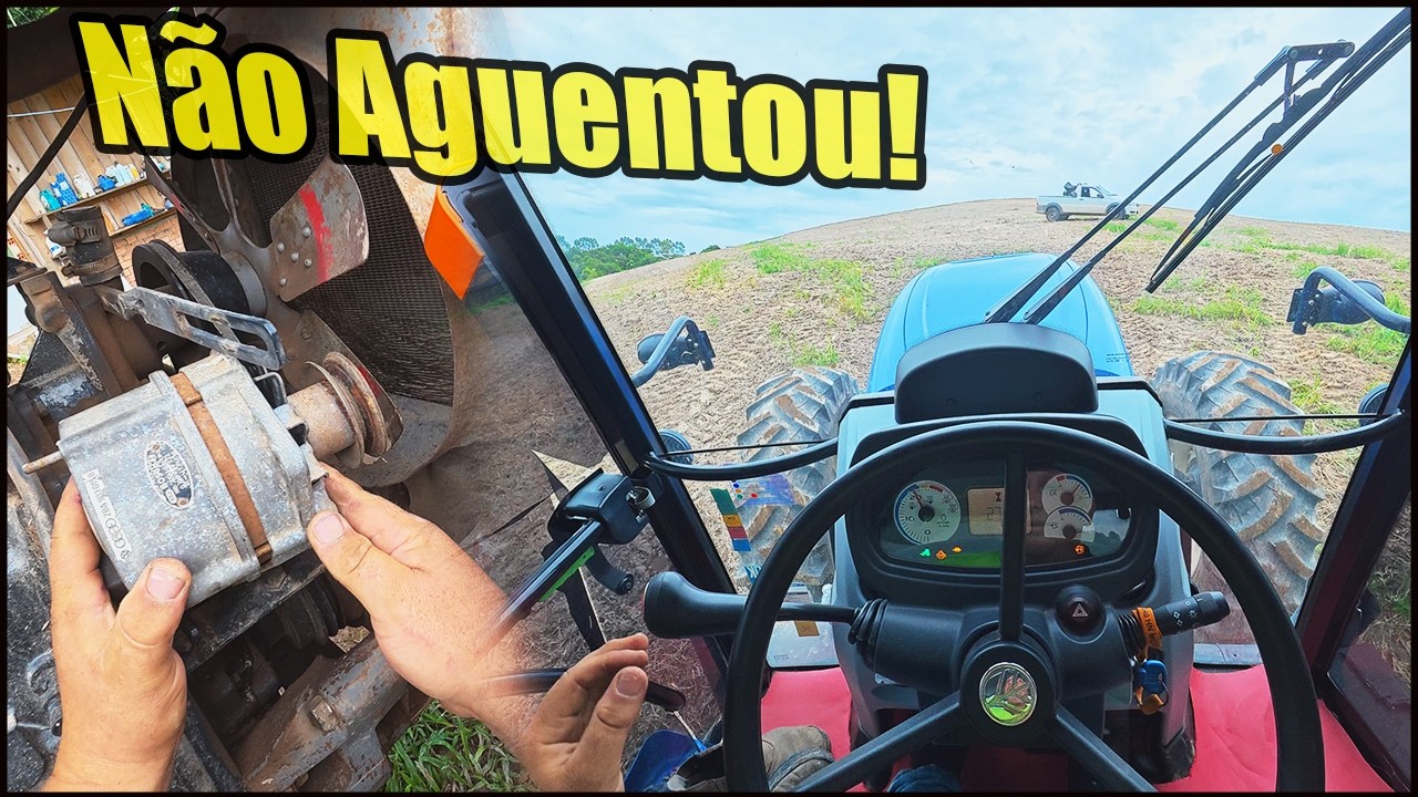 T6 NÃO AGUENTOU A BAZUKA E PAROU PATINANDO! COLOQUEI O ALTERNADOR NOVO NO MASSEY FERGUSON 85 TURBO!