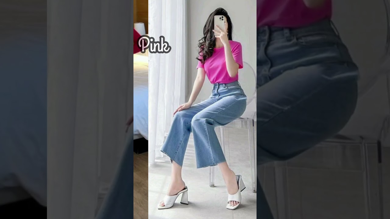 Colour combination for blue jeans #blue denim jeans #aesthetic #colourcombination