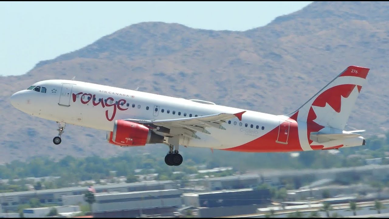 Air Canada Rouge Airbus A319-114 [C-GBHO] takeoff from PHX