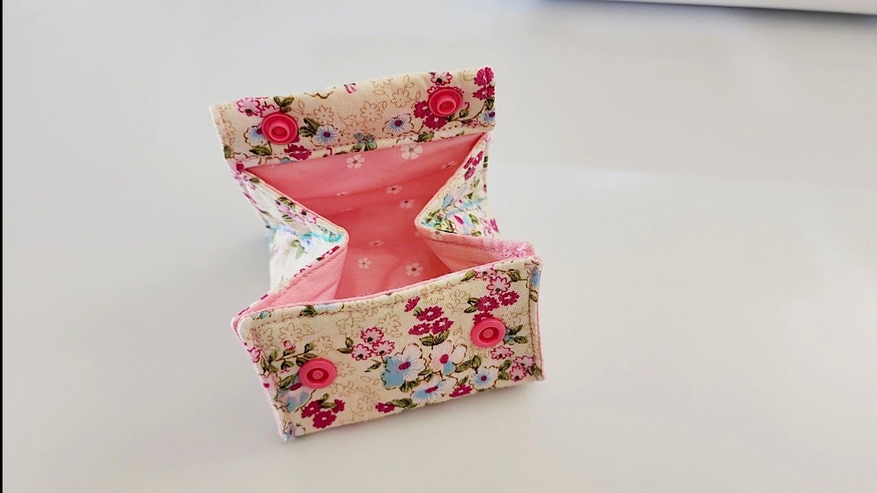 DIY 10 MINUTE DOUBLE SNAP COIN PURSE POUCH |EASY COIN PURSE SEWING TUTORIAL|DIY SEWING CRAFTS