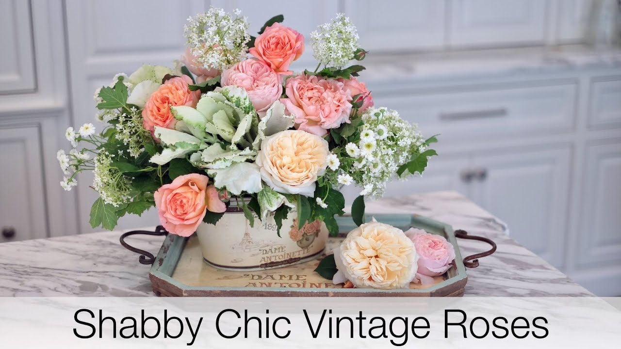 How to Create a Shabby Chic Vintage Rose Arrangement from Garden Flowers